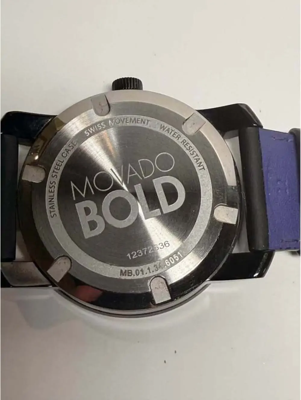 Movado Bold Black Watch Blue Starry Night Dial